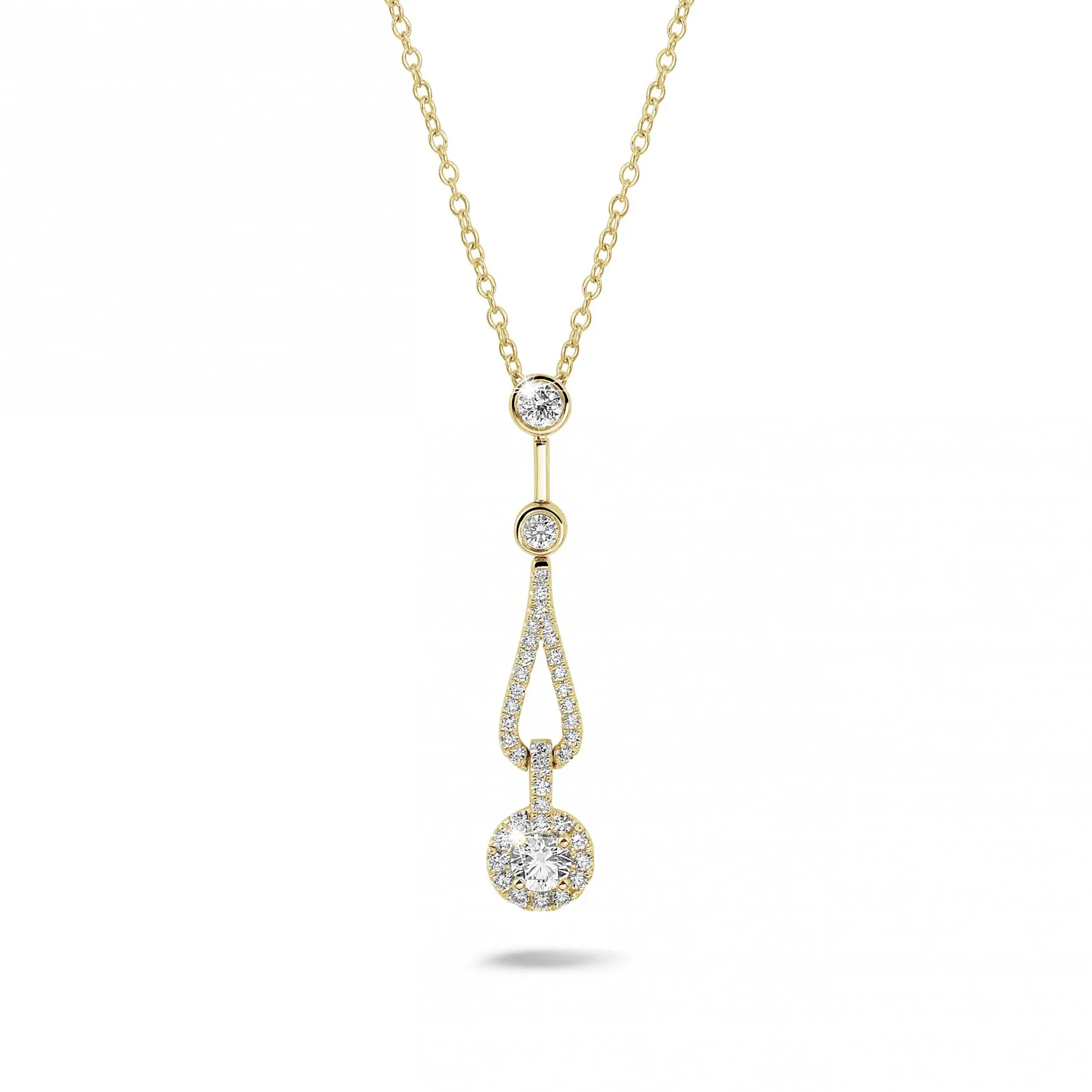 0.50 quilates gargantilla diamante en oro amarillo 