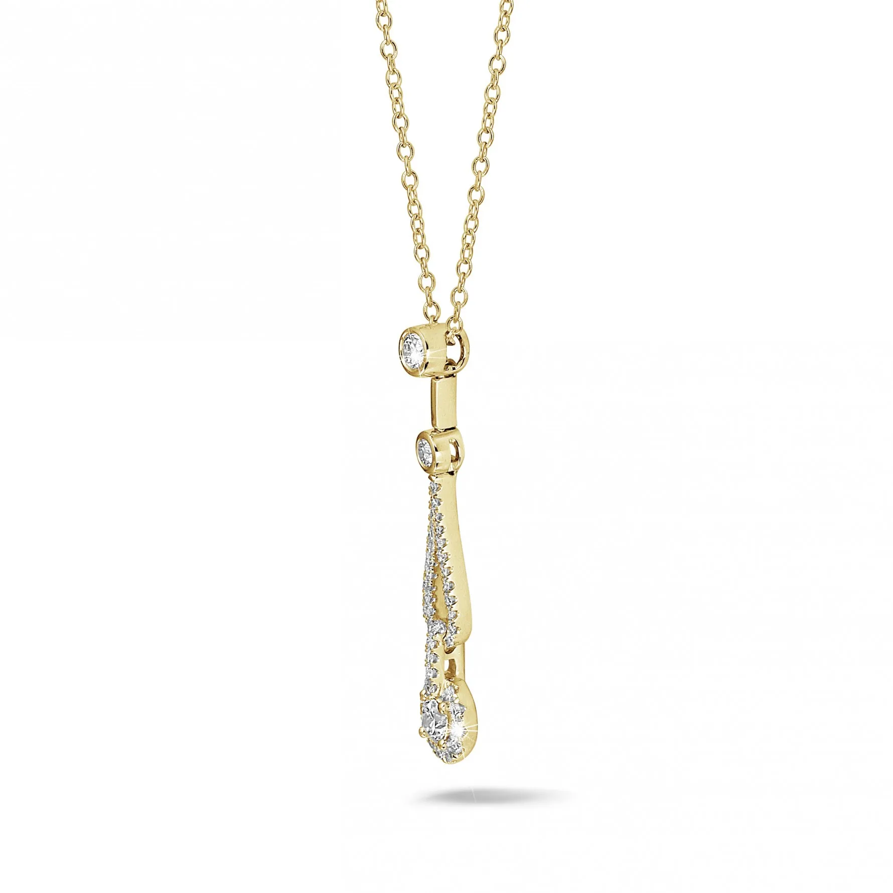 0.50 quilates gargantilla diamante en oro amarillo 