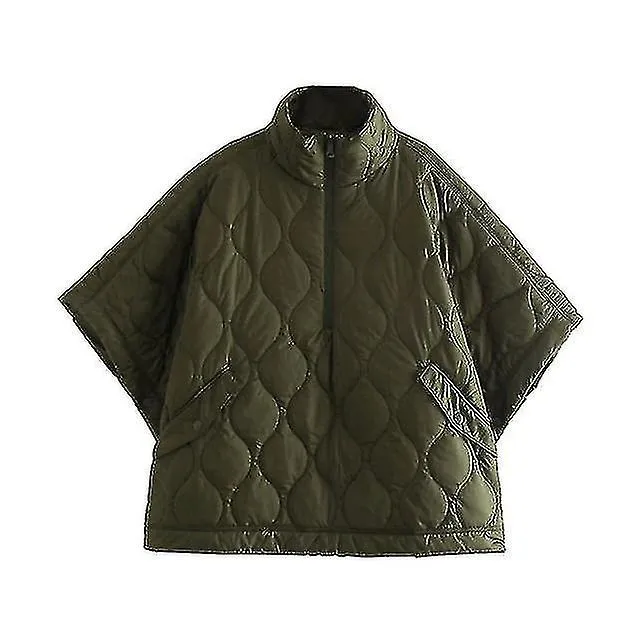 2023 Parkas de invierno para mujer Casual de media manga Cuello alto Acolchado Abrigos acolchados Bolsillo femenino Chaqueta hol