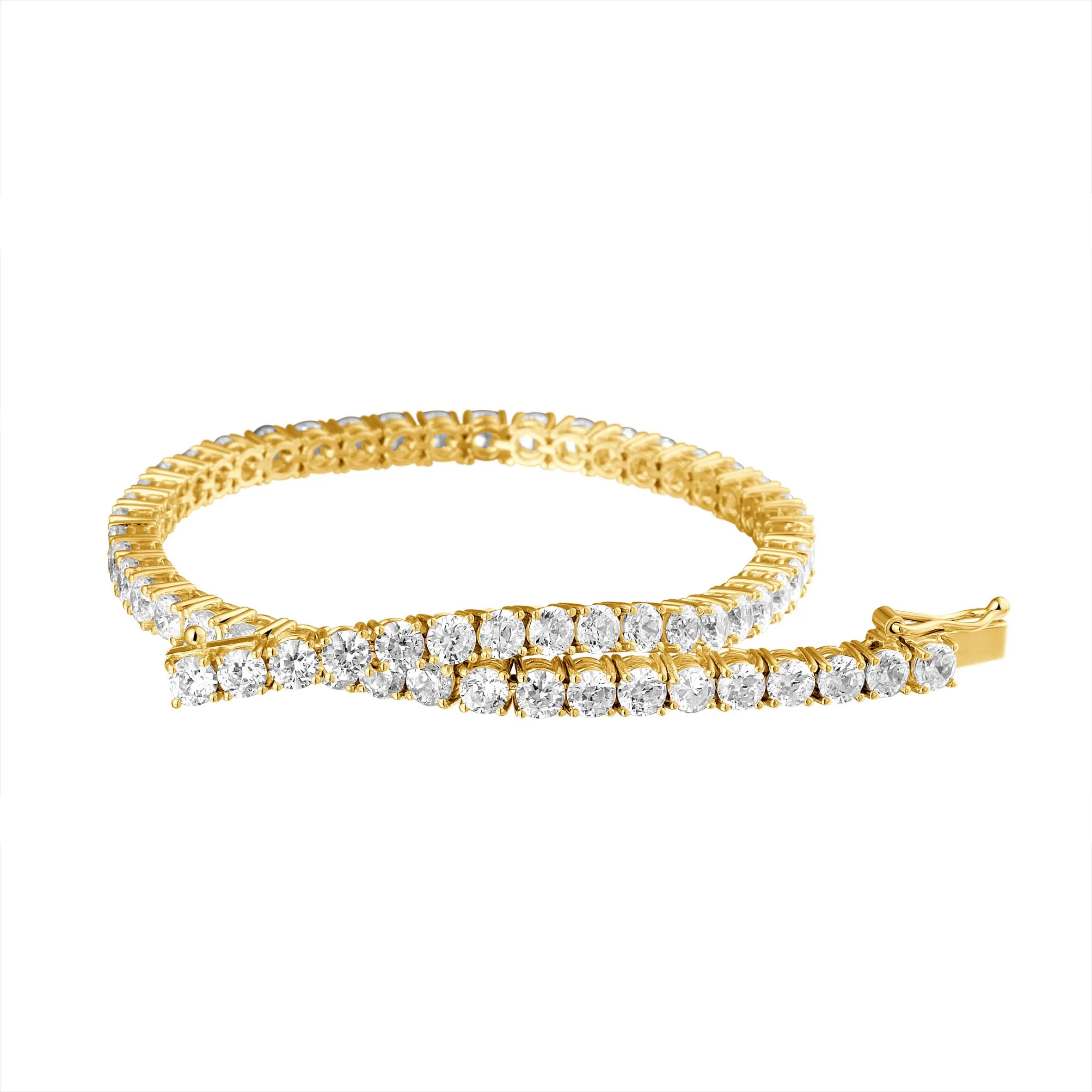 3.70 quilates pulsera rivièra diamante en oro amarillo 