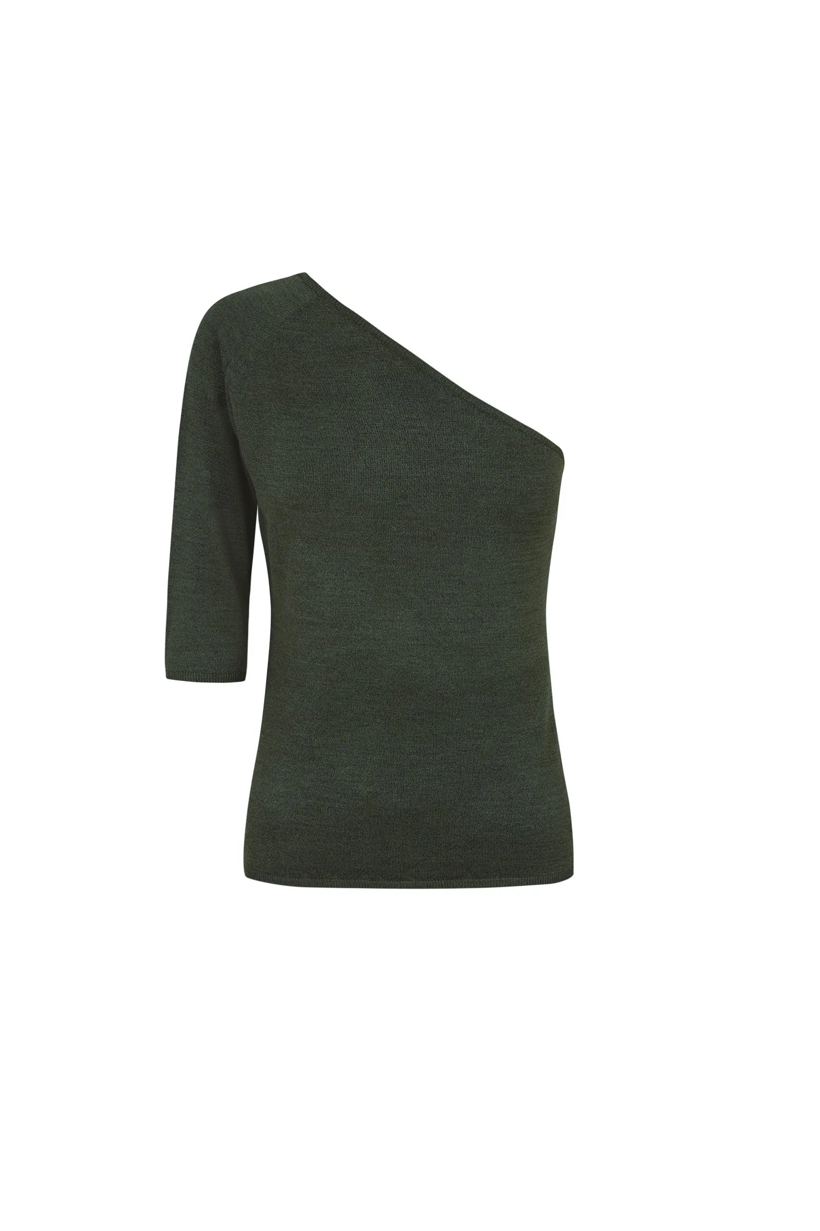 Airi, jade silk knit asymmetric top