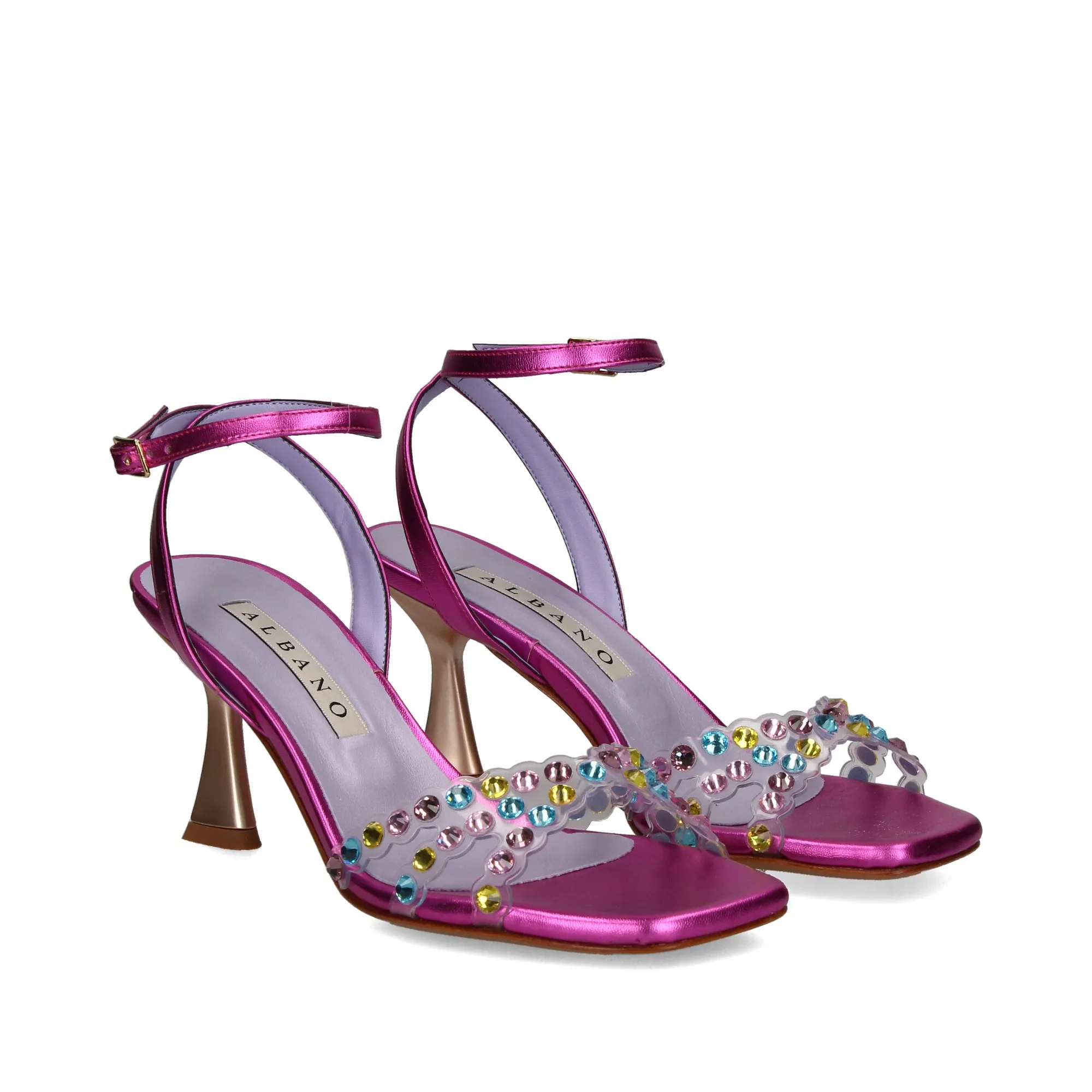 ALBANO Sandalias con tacón de Mujer 604 FUCSIA