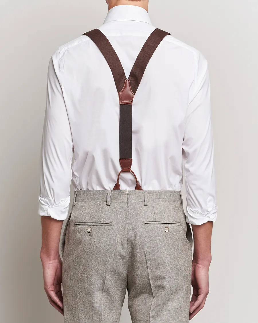 Albert Thurston Linen Braces 38mm Brown