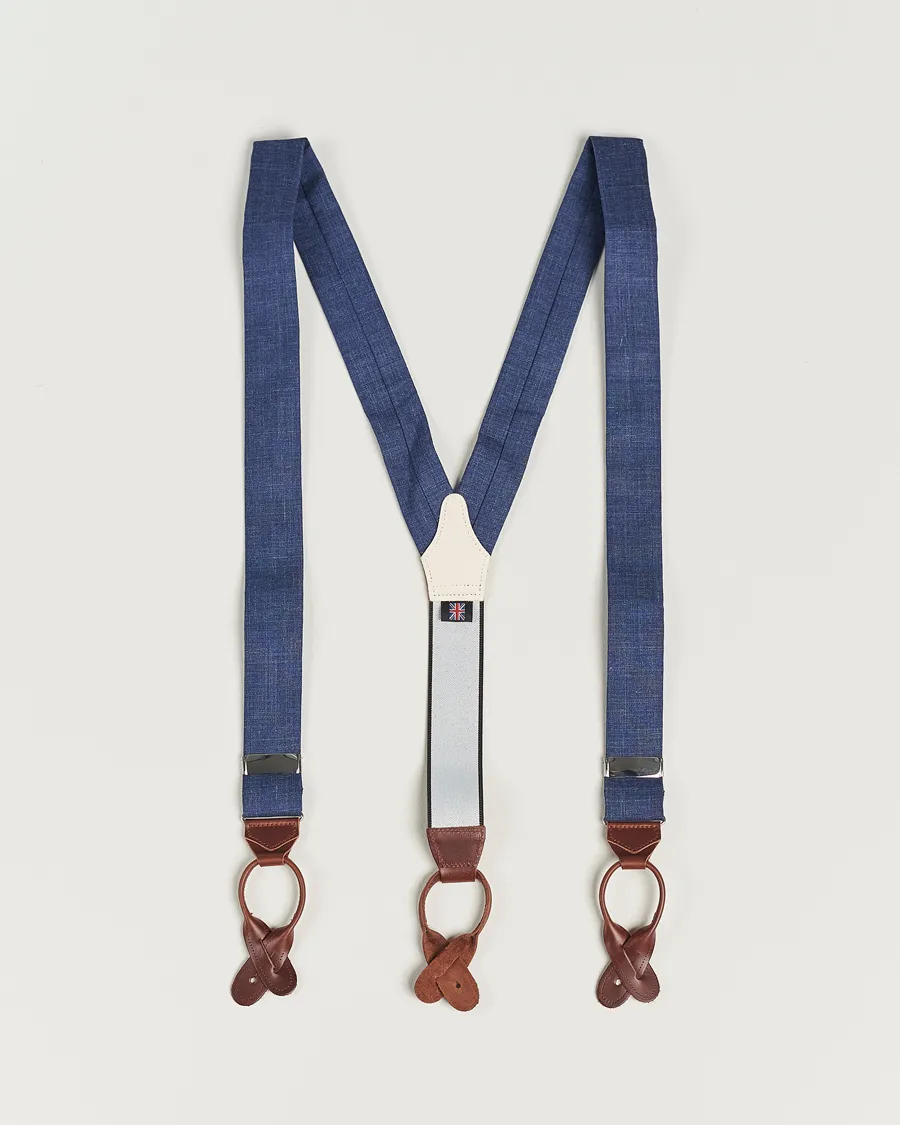 Albert Thurston Linen Braces Blue