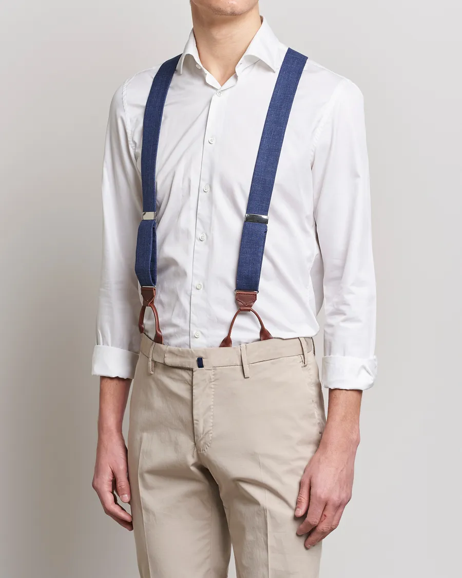 Albert Thurston Linen Braces Blue