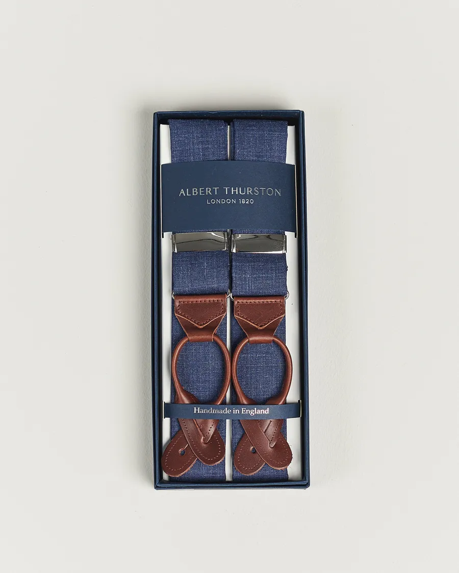 Albert Thurston Linen Braces Blue