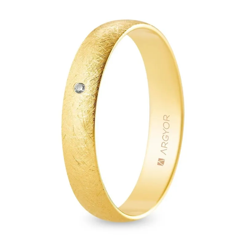 Alianza "Argyor" Diamante/Hielo Oro 18k 4mm (A40RH1D)