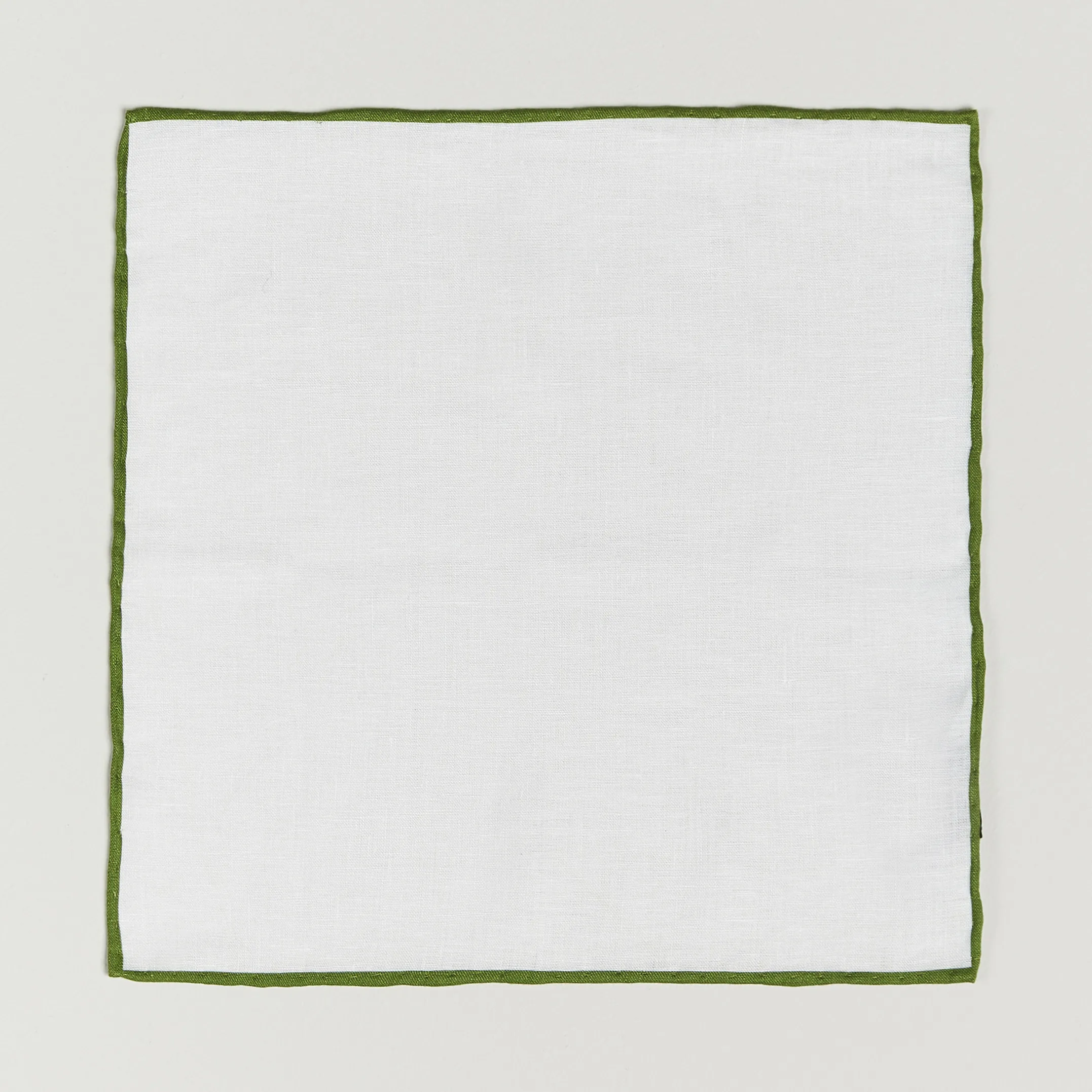 Amanda Christensen Linen Paspoal Pocket Square White/Green
