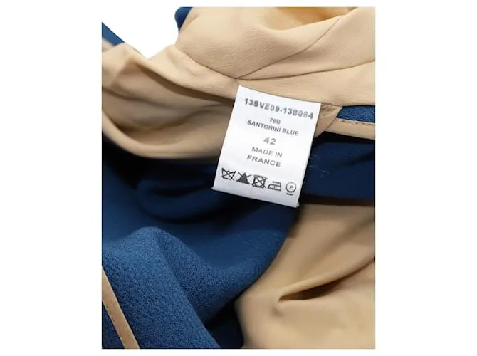 Americana corta Chloé en crepé de lana azul 