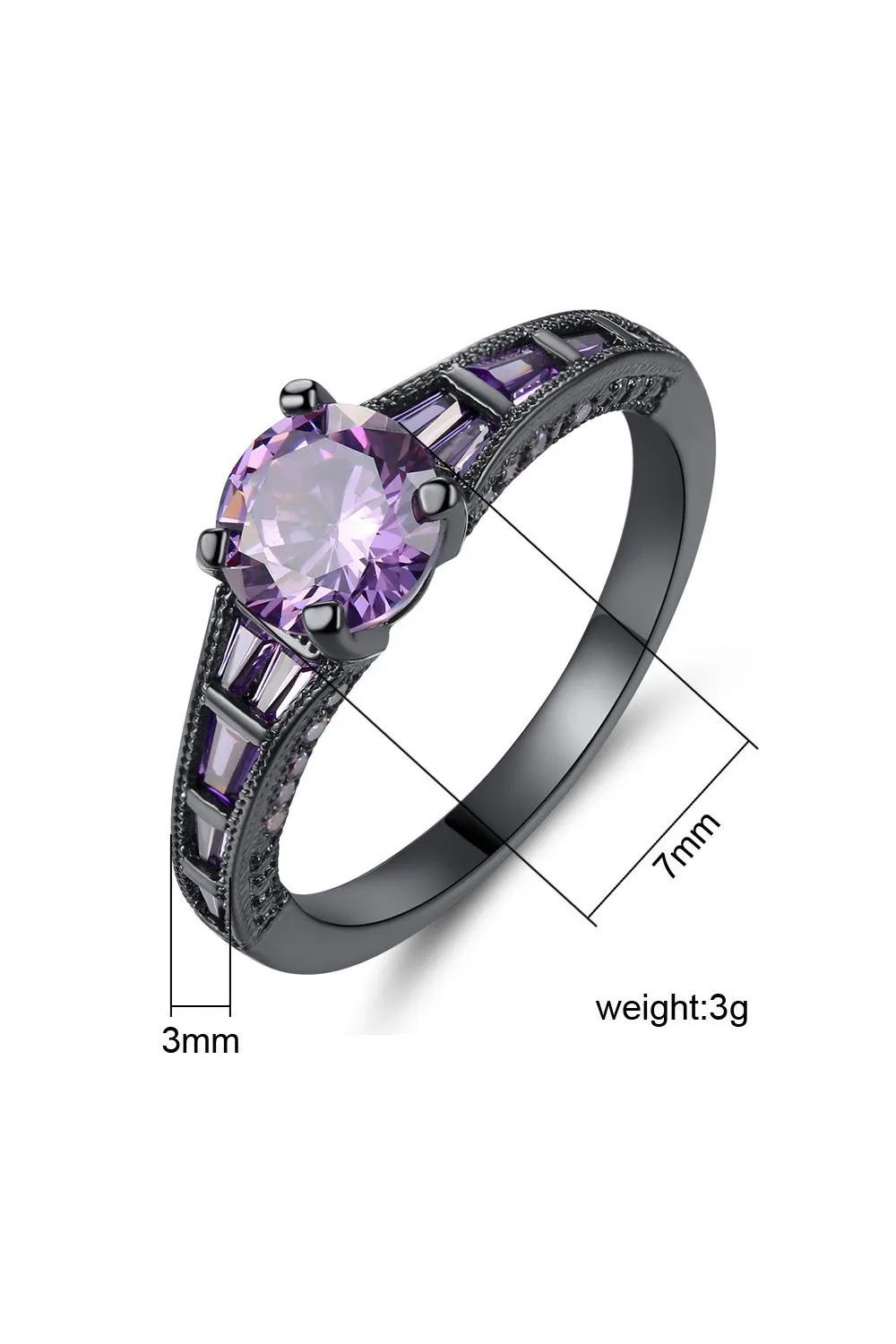 Anillo de cristal violeta