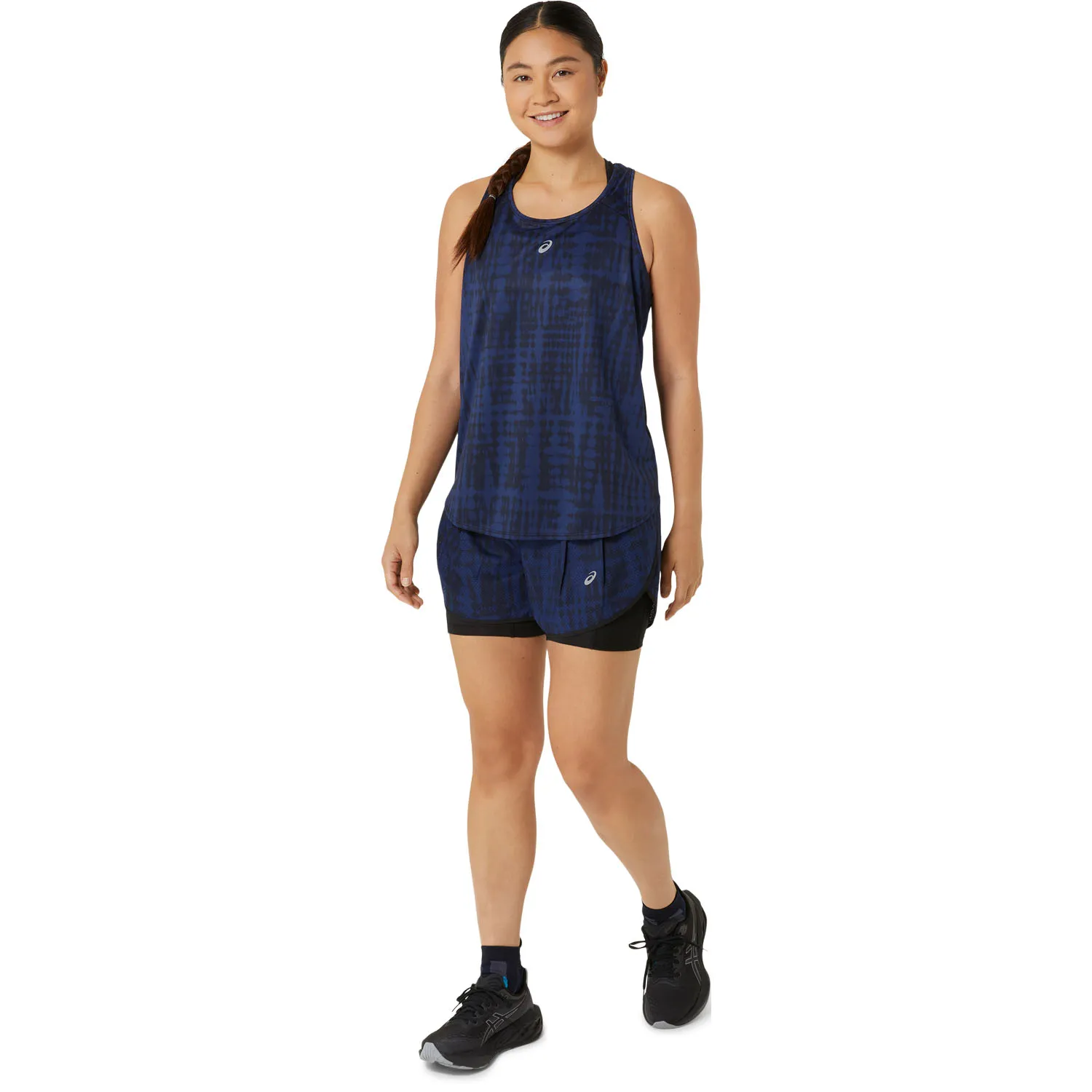 Asics Road All Over Print 2 in 1 3.5in Shorts