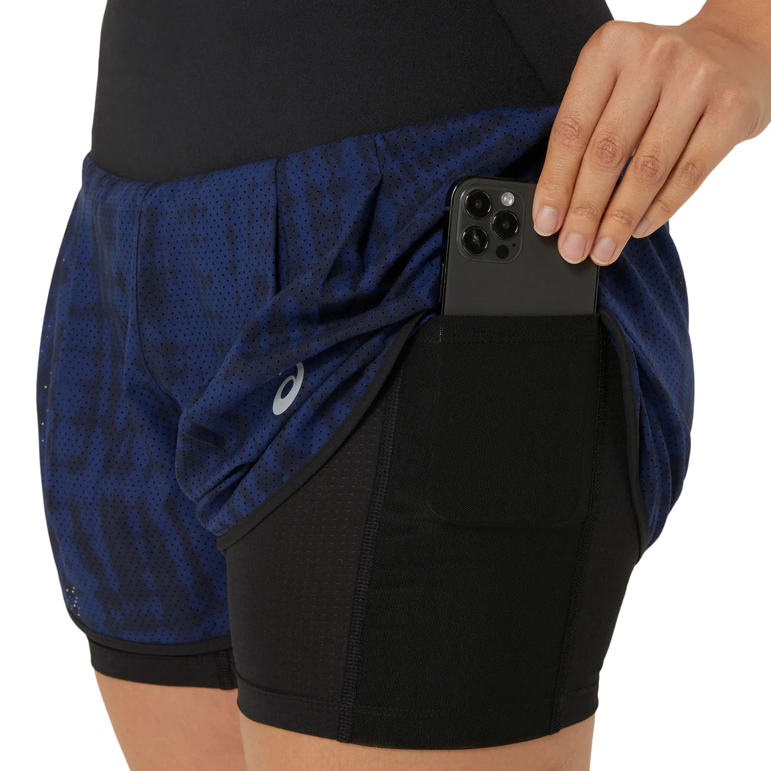 Asics Road All Over Print 2 in 1 3.5in Shorts