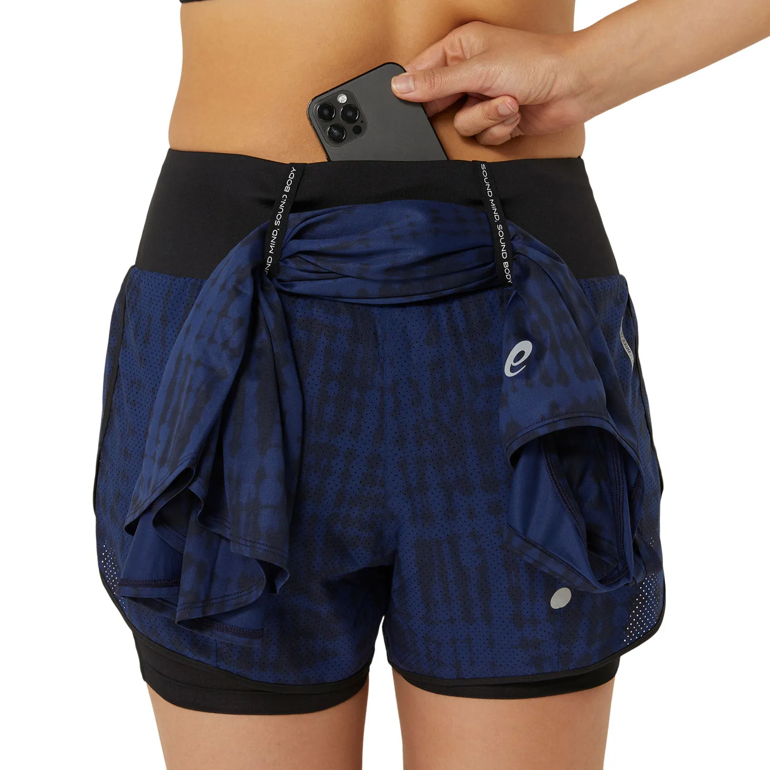 Asics Road All Over Print 2 in 1 3.5in Shorts