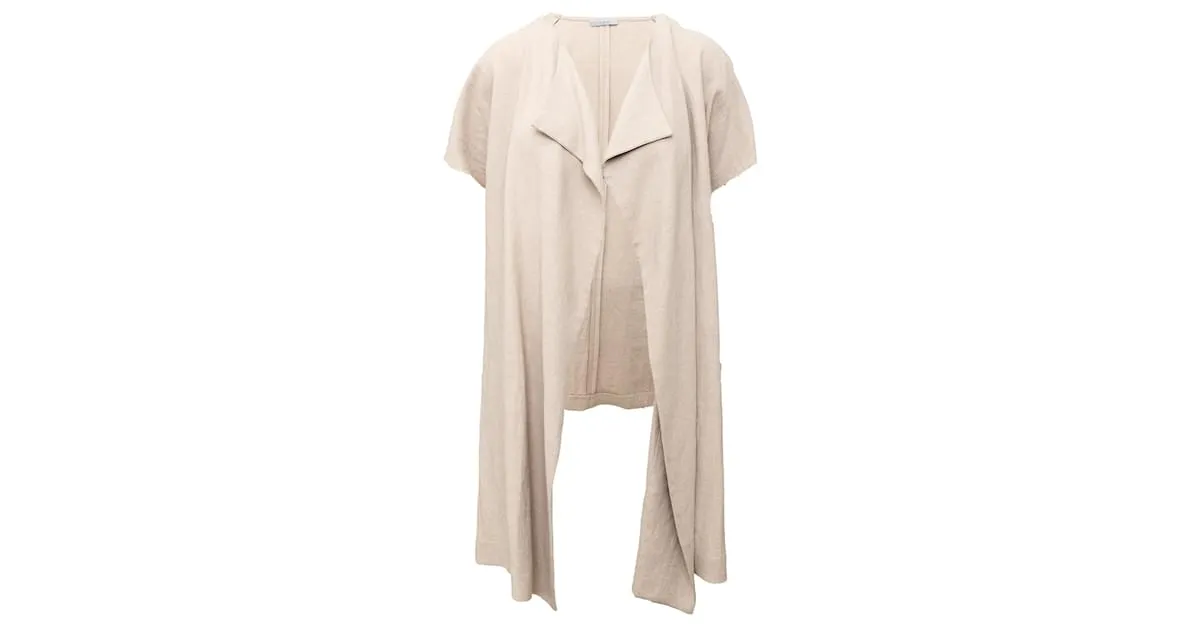 Autre Marque Chaqueta de media manga de lino Dušan Beige 