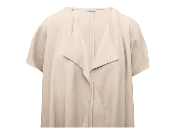 Autre Marque Chaqueta de media manga de lino Dušan Beige 
