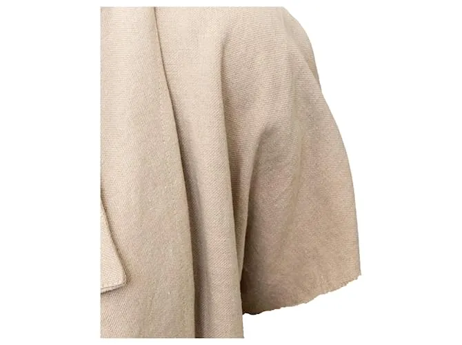 Autre Marque Chaqueta de media manga de lino Dušan Beige 