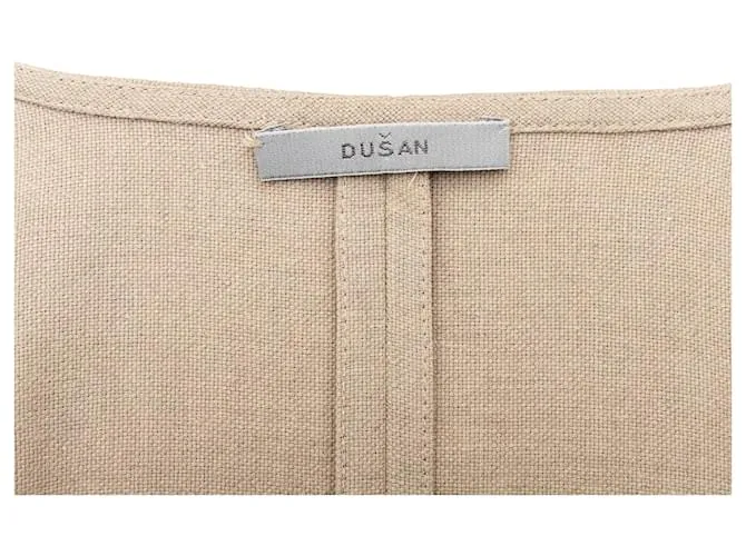 Autre Marque Chaqueta de media manga de lino Dušan Beige 