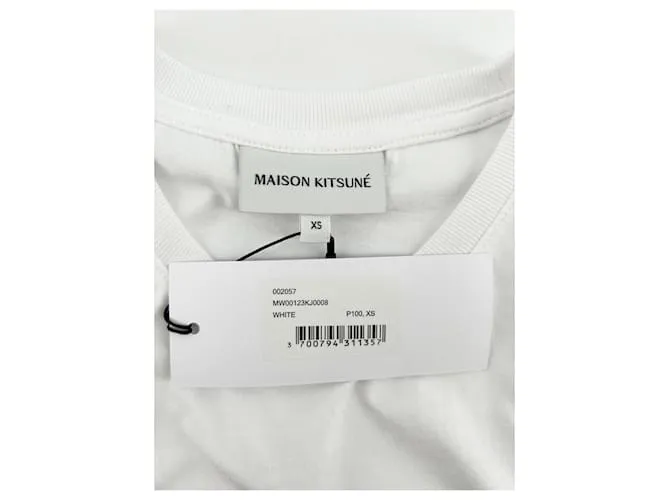 Autre Marque MAISON KITSUNE Tops Camiseta.Algodón Internacional XS Blanco 