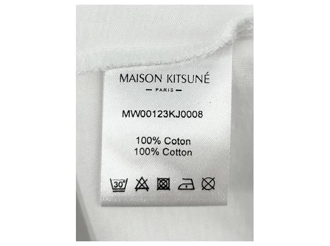 Autre Marque MAISON KITSUNE Tops Camiseta.Algodón Internacional XS Blanco 