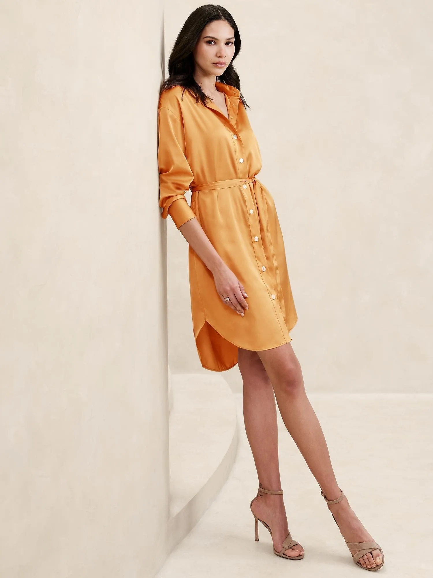 BANANA REPUBLIC VESTIDO MUJER SATIN MINI SHIRTDRESS
