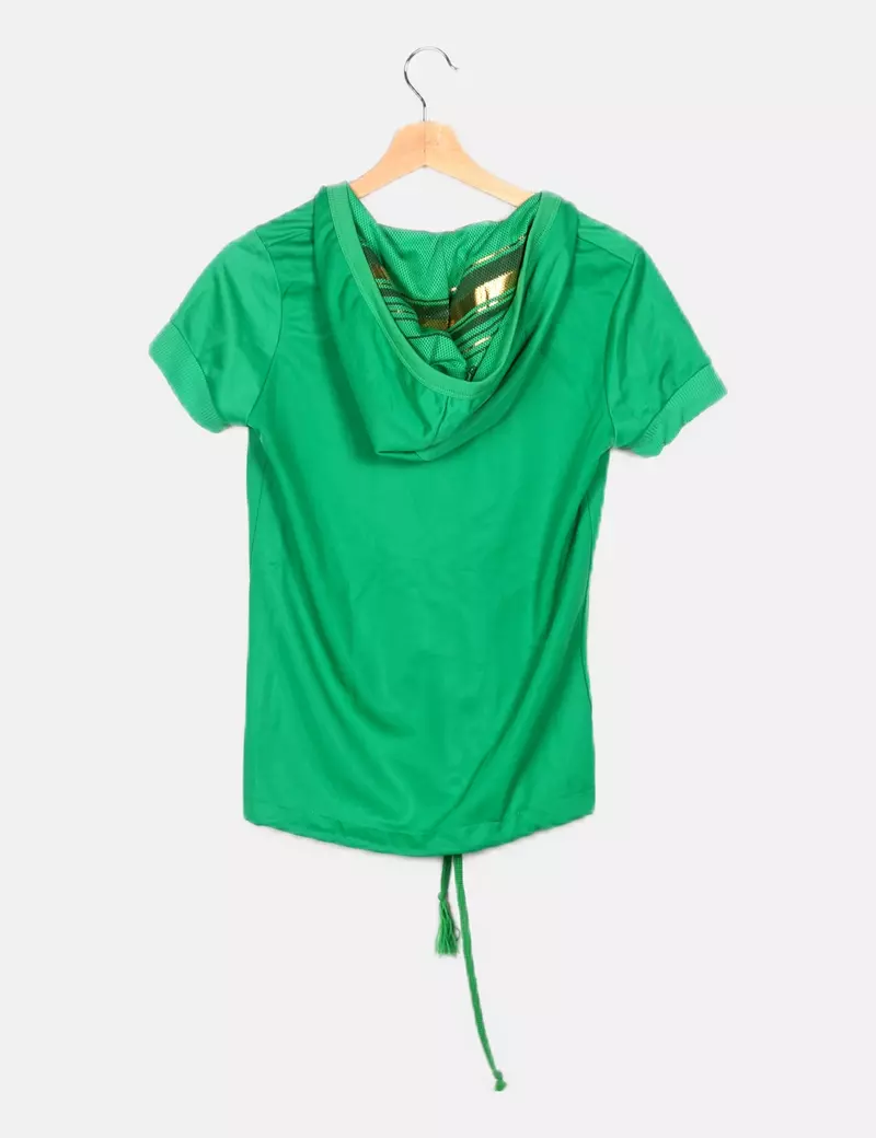 Bershka Chaqueta verde cremallera