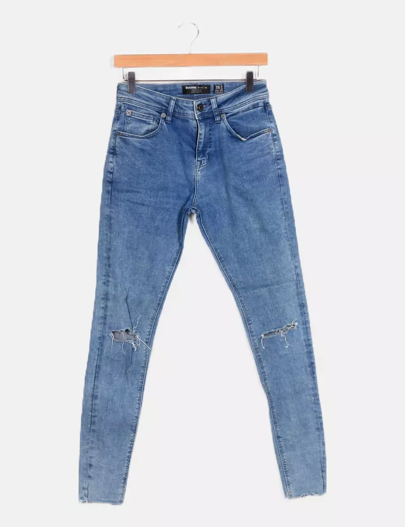 Bershka Pantalón pitillo denim