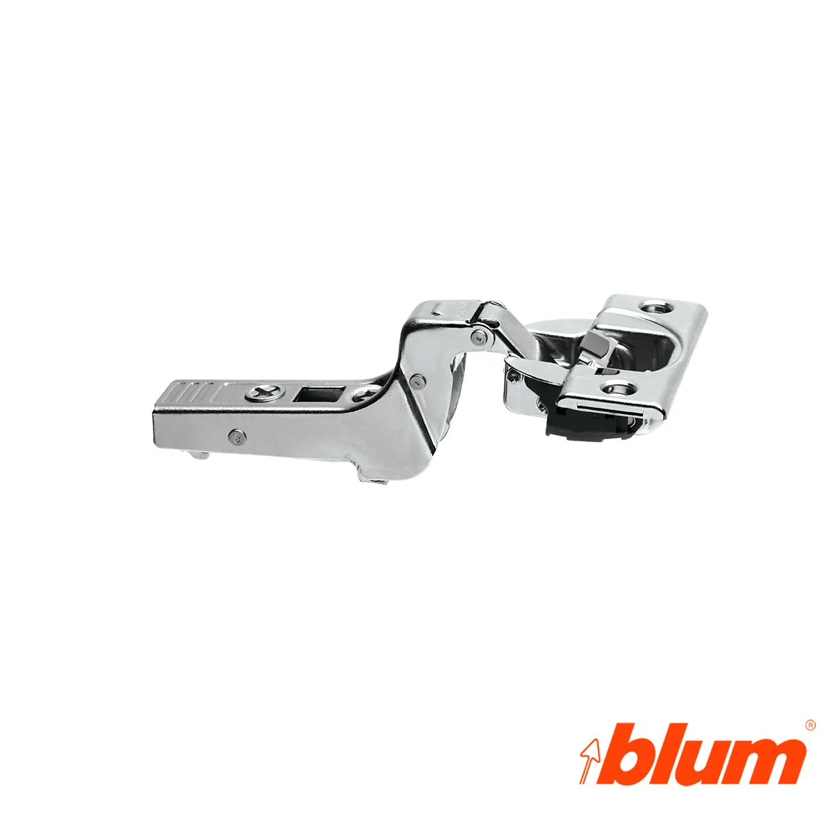 Bisagra superacodada Blum Clip Top Ø35 mm. Apertura 95º para molduras y grandes espesores. Cierre decelerante BLUMOTION
