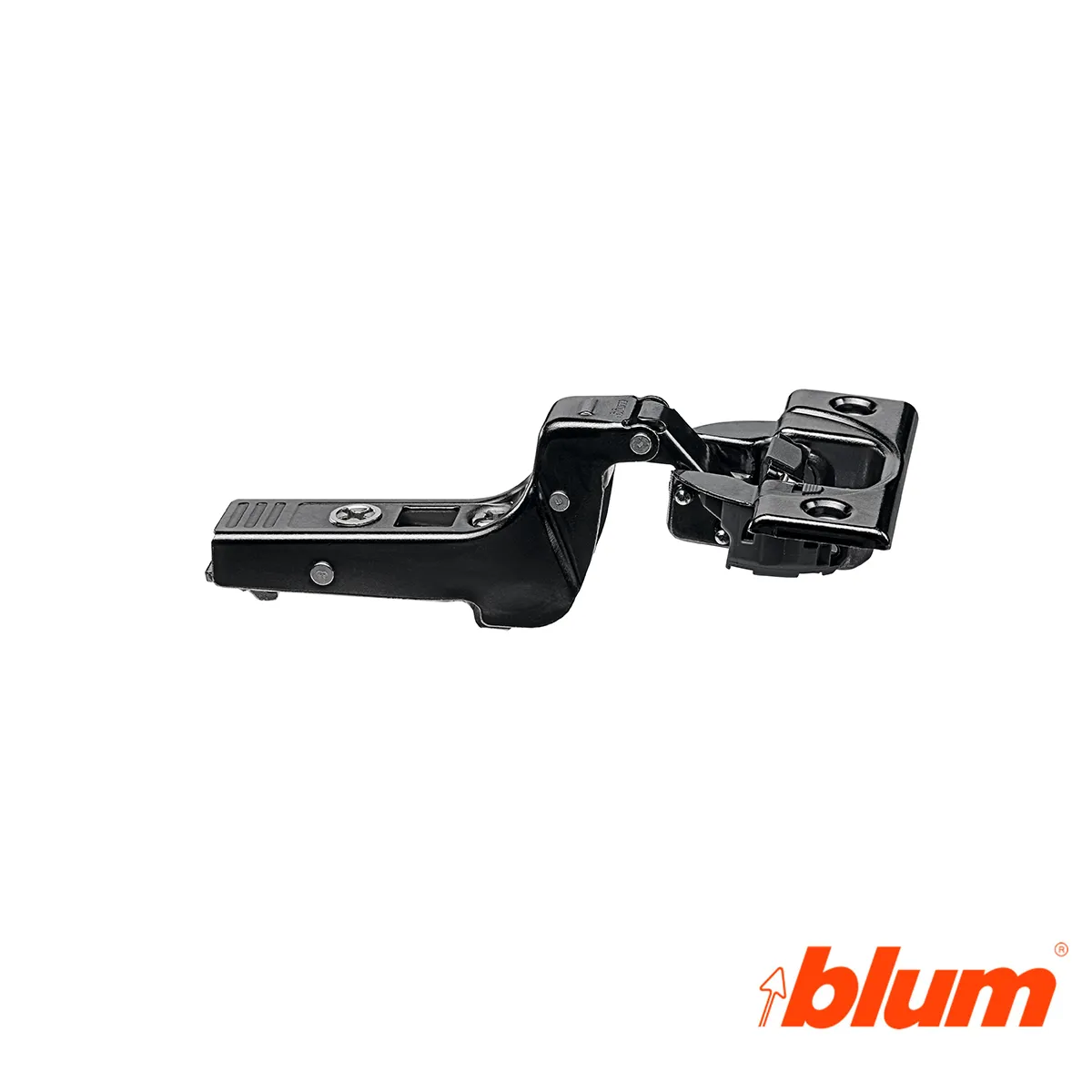Bisagra superacodada Blum Clip Top Ø35 mm. Apertura 95º para molduras y grandes espesores. Cierre decelerante BLUMOTION