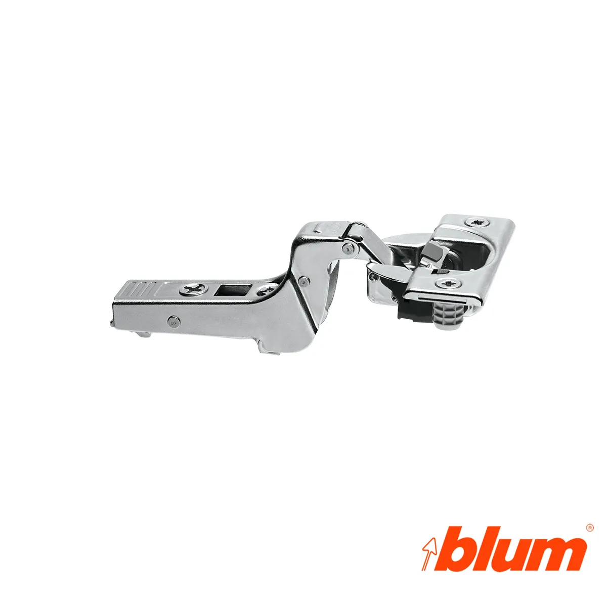 Bisagra superacodada Blum Clip Top Ø35 mm. Apertura 95º para molduras y grandes espesores. Cierre decelerante BLUMOTION
