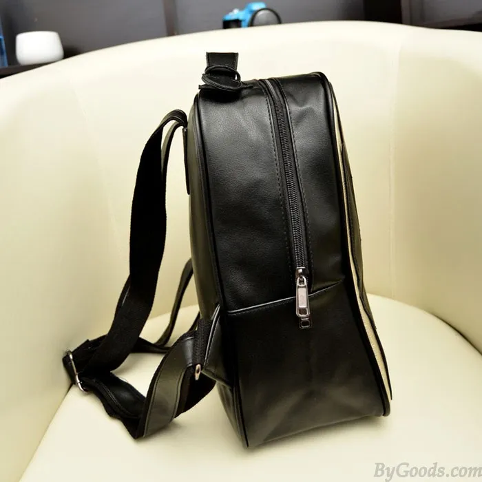 Black White Irregular Contrast Color Backpack