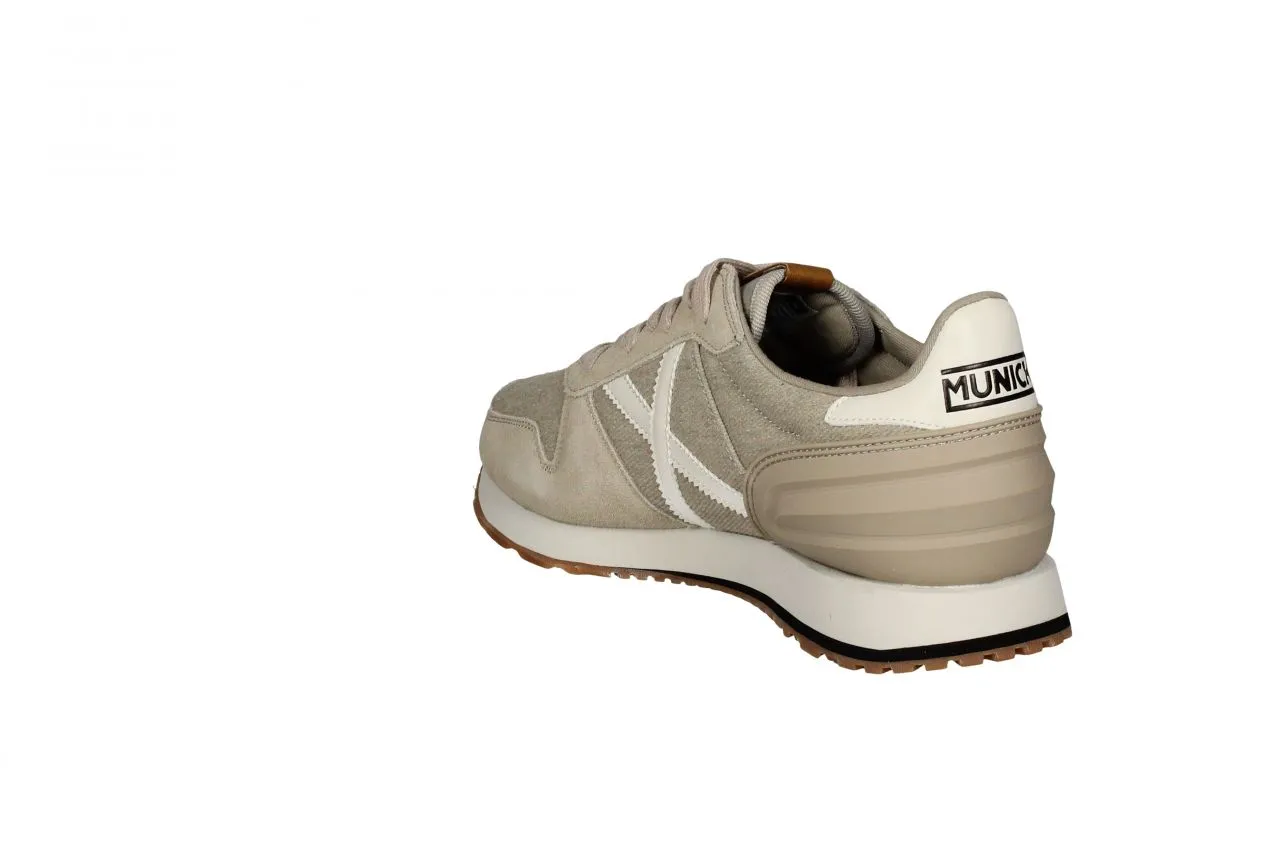 Blucher Nobuck/lona Beig Anagrama y Talon Blanco Piso Goma