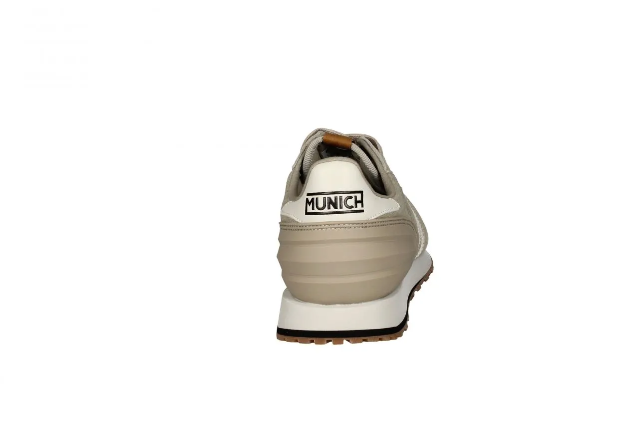 Blucher Nobuck/lona Beig Anagrama y Talon Blanco Piso Goma