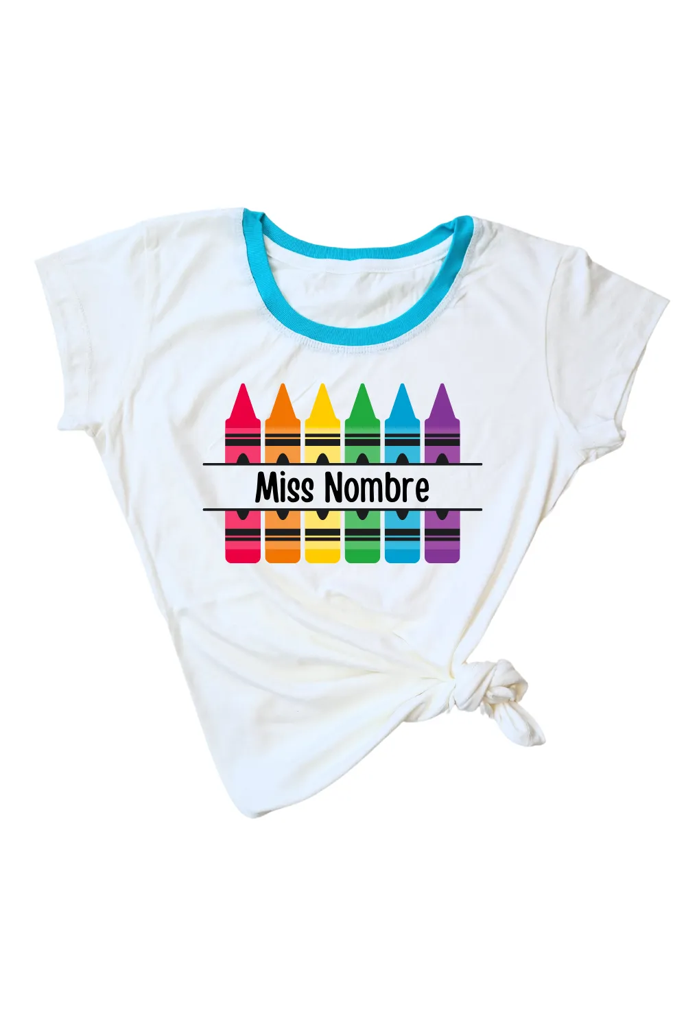 Blusa Dama nombre personalizado. Crayones