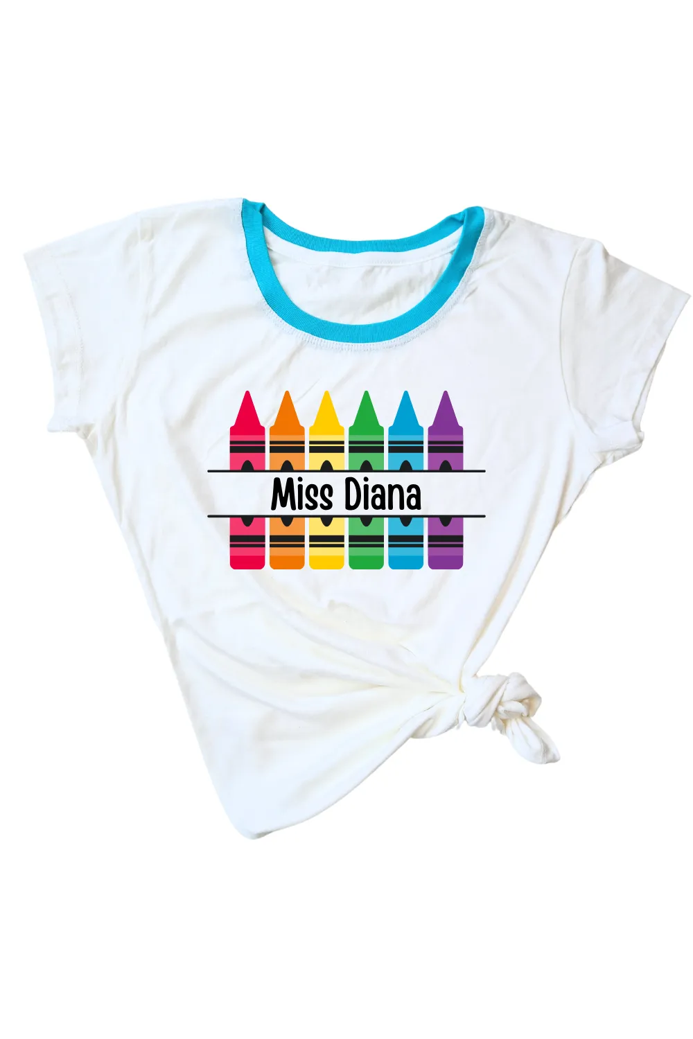 Blusa Dama nombre personalizado. Crayones