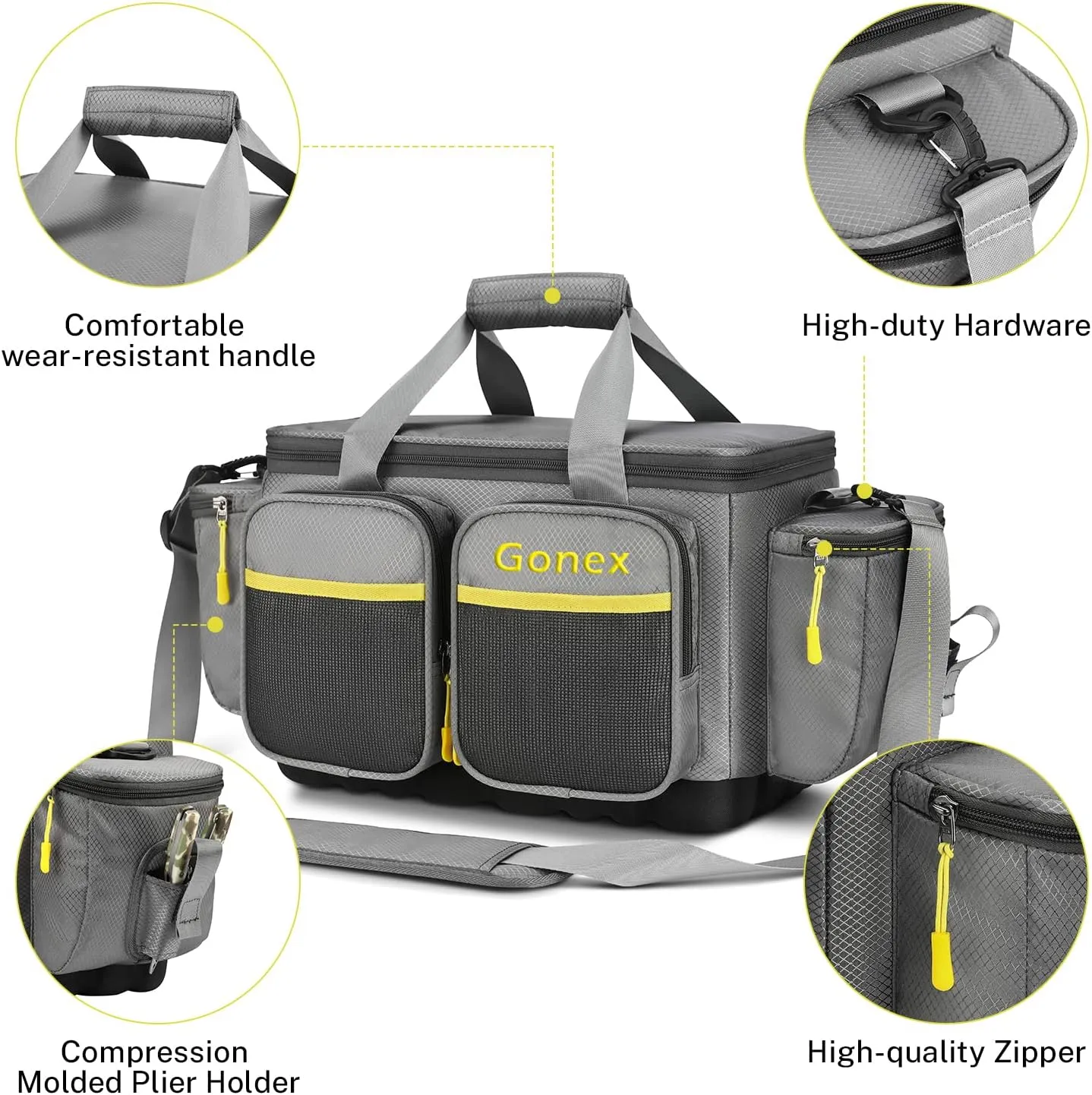 Bolsa de Pesca Impermeable de poliéster con Correa de Hombro Acolchada y Base Antideslizante  Adecuada para 3600 3700 Tackle Box