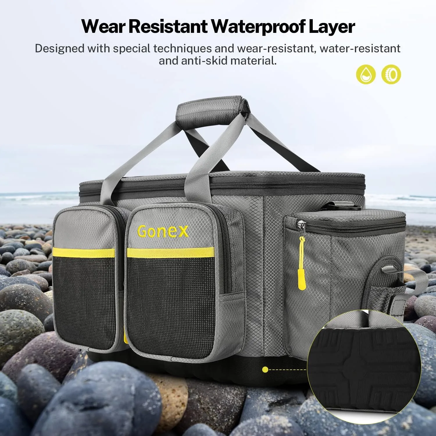 Bolsa de Pesca Impermeable de poliéster con Correa de Hombro Acolchada y Base Antideslizante  Adecuada para 3600 3700 Tackle Box