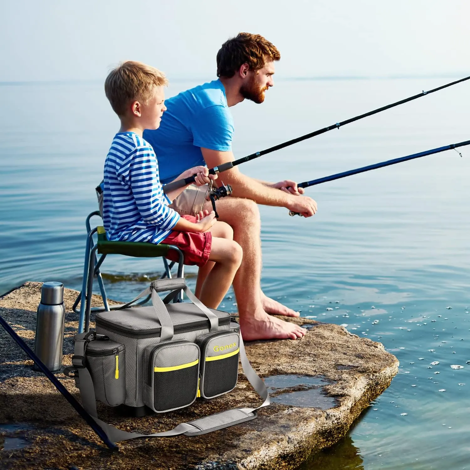 Bolsa de Pesca Impermeable de poliéster con Correa de Hombro Acolchada y Base Antideslizante  Adecuada para 3600 3700 Tackle Box