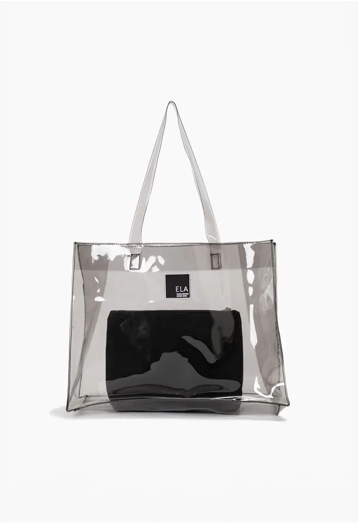 Bolso en vinilo con inner bag y rubber p unic negro