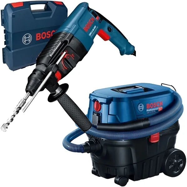 BOSCH  GAS 1225 PL  ASPIRADOR SECOHúMEDO, 1250 W, 200 MBAR, 25 L, ENCHUFE HERRAMIENTAS ELéCTRICAS + BOSCH  GBH 226 DRE  M