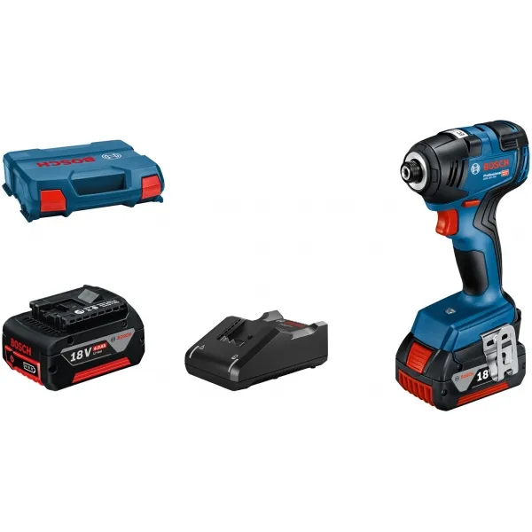 BOSCH  GDR 18V200  ATORNILLADORA CON IMPACTO CON 2 BATERíAS, LIION, 18 V, 4 AH, 200 NM, M6M16, CAJA ESPECIAL