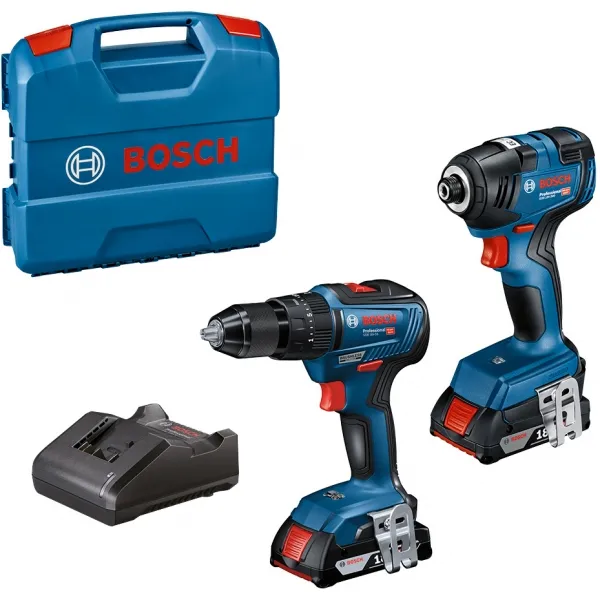 BOSCH  GDR 18V200  ATORNILLADORA CON IMPACTO CON 2 BATERíAS, LIION, 18 V, 4 AH, 200 NM, M6M16, CAJA ESPECIAL