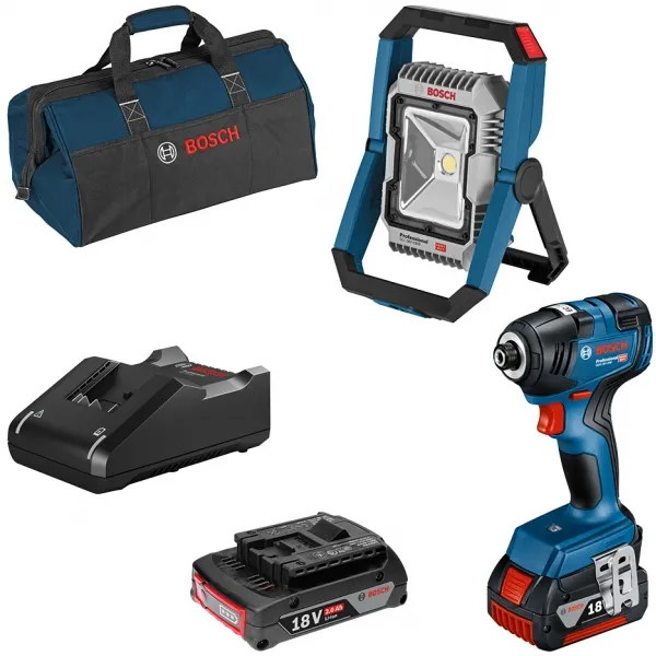 BOSCH  GDR 18V200  ATORNILLADORA CON IMPACTO CON 2 BATERíAS, LIION, 18 V, 4 AH, 200 NM, M6M16, CAJA ESPECIAL