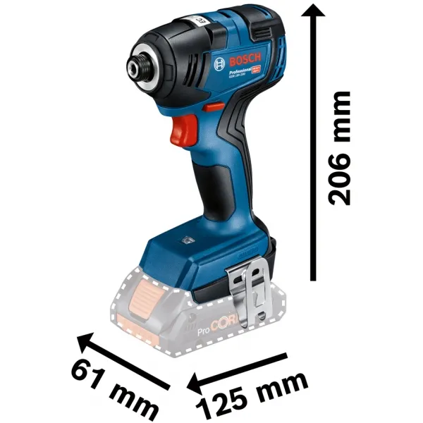BOSCH  GDR 18V200  ATORNILLADORA CON IMPACTO CON 2 BATERíAS, LIION, 18 V, 4 AH, 200 NM, M6M16, CAJA ESPECIAL