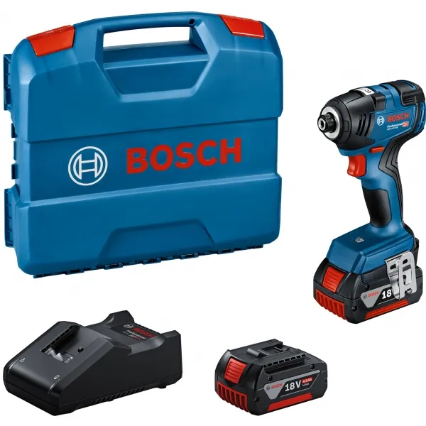 BOSCH  GDR 18V200  ATORNILLADORA CON IMPACTO CON 2 BATERíAS, LIION, 18 V, 4 AH, 200 NM, M6M16, CAJA ESPECIAL