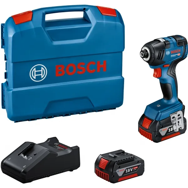 BOSCH  GDR 18V200  ATORNILLADORA CON IMPACTO CON 2 BATERíAS, LIION, 18 V, 4 AH, 200 NM, M6M16, CAJA ESPECIAL
