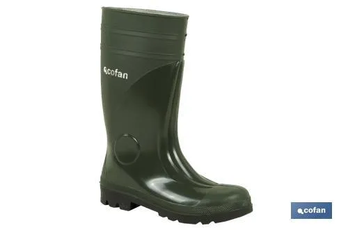 Bota de Agua | Color Verde | Seguridad S5 | Fabricada en PVC | Puntera y Plantilla de Acero