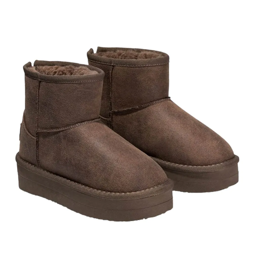Botas australianas B&W Plataforma cremallera Taupe