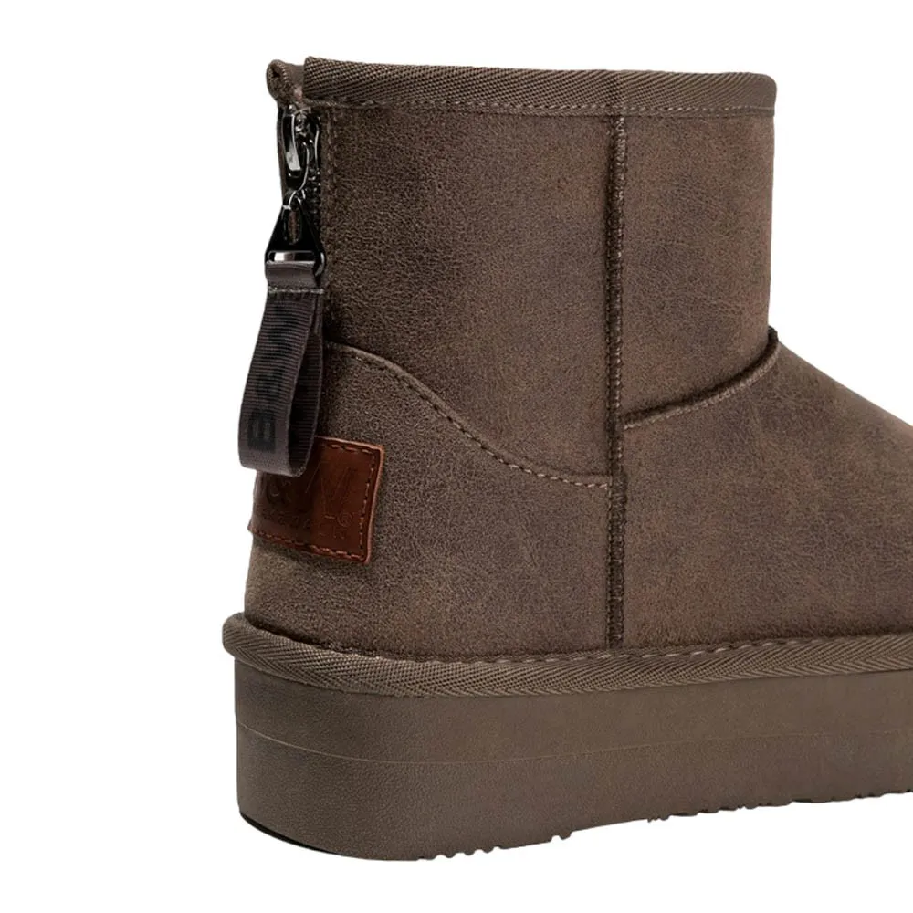 Botas australianas B&W Plataforma cremallera Taupe