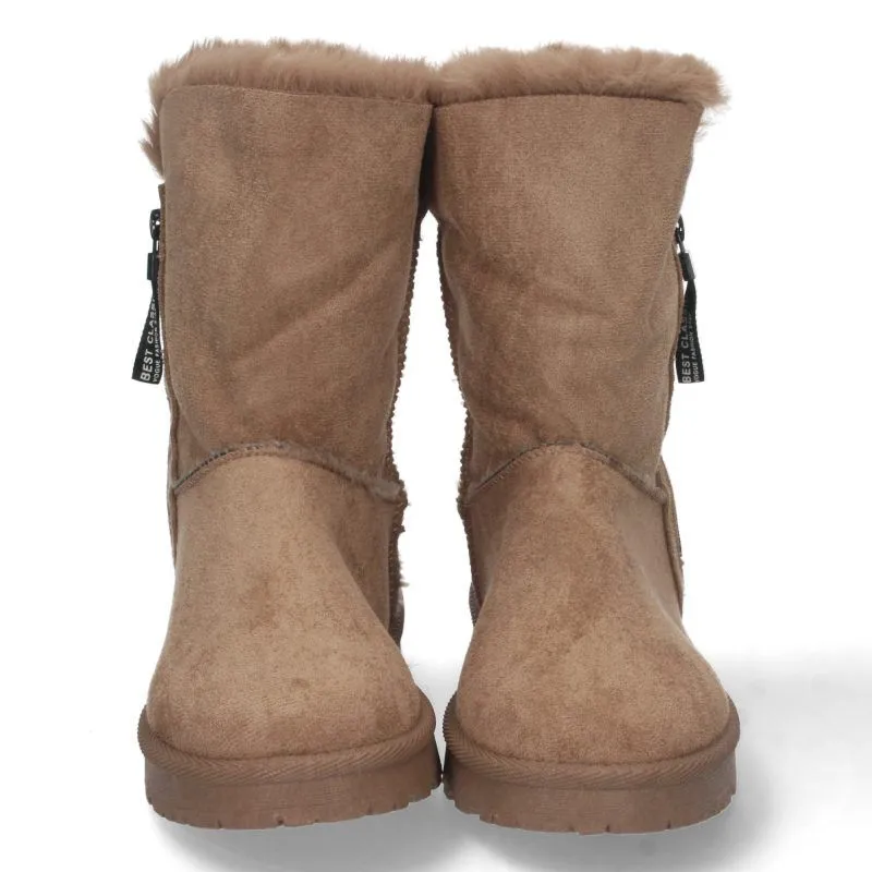 Botas australianas mujer kaki detalle cremallera