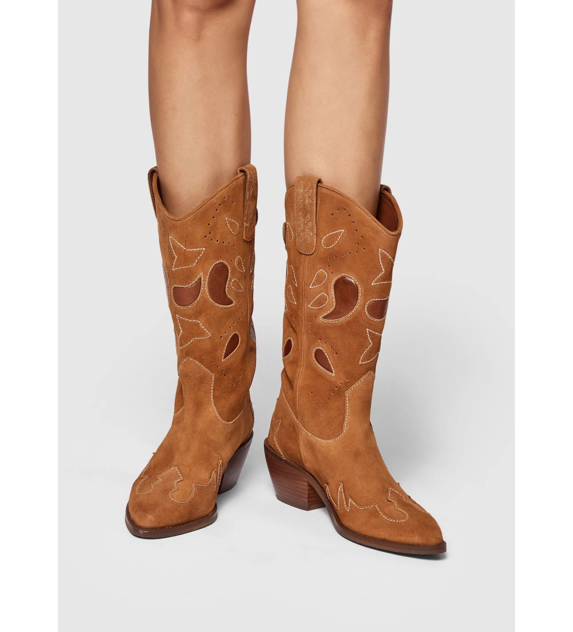 BOTAS DE PIEL APRIL CITY MARRóN ALTURA TACóN 5CM